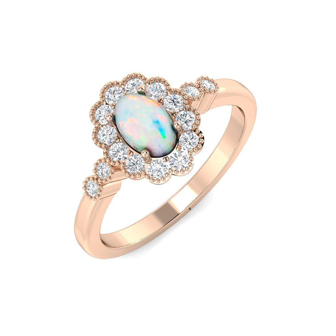 Vintage Diamond Ring 0.62ct – SR7495~OP – 18k Rose Gold
