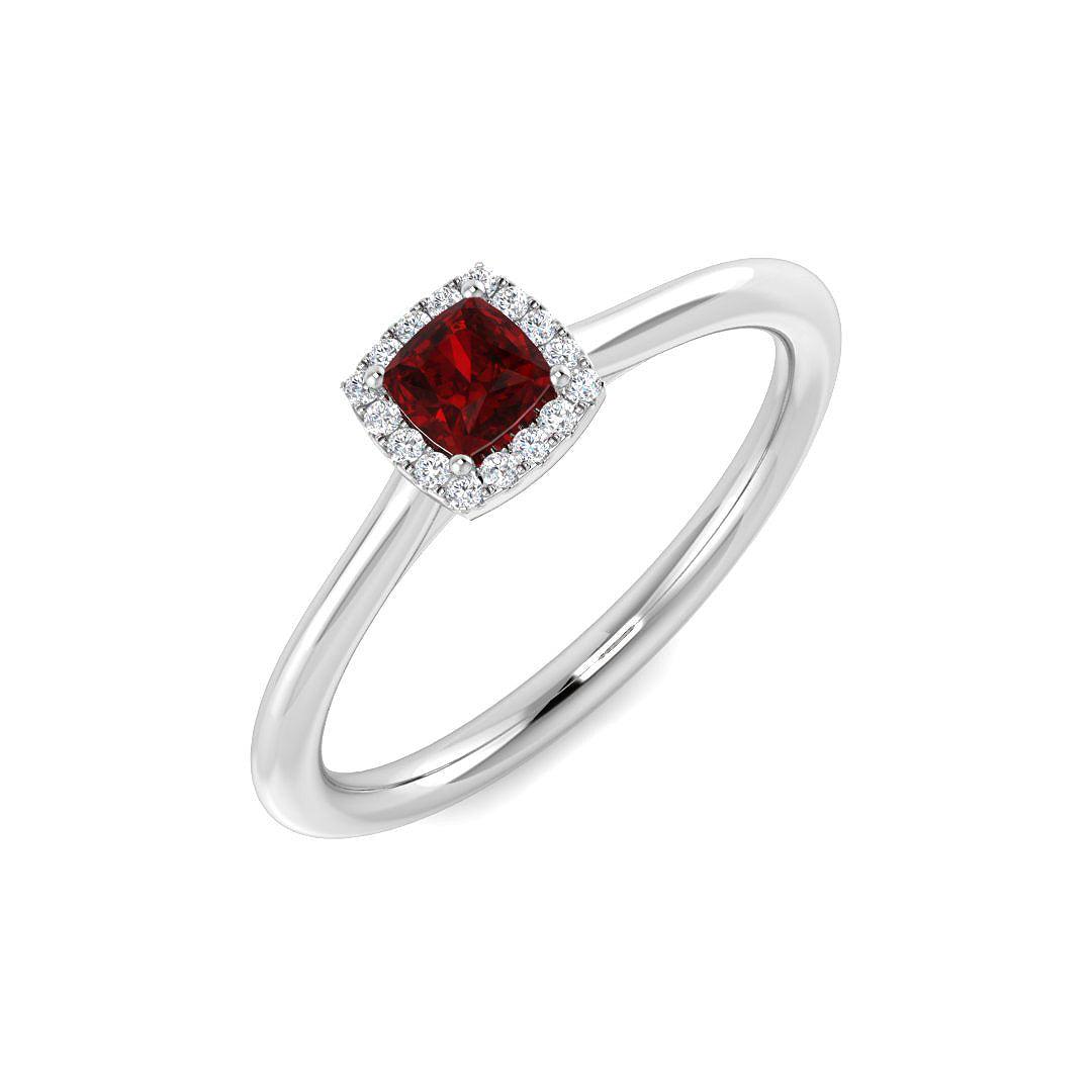 Ruby Diamond Ring 0.24ct – SR2751~RY – 18k White Gold