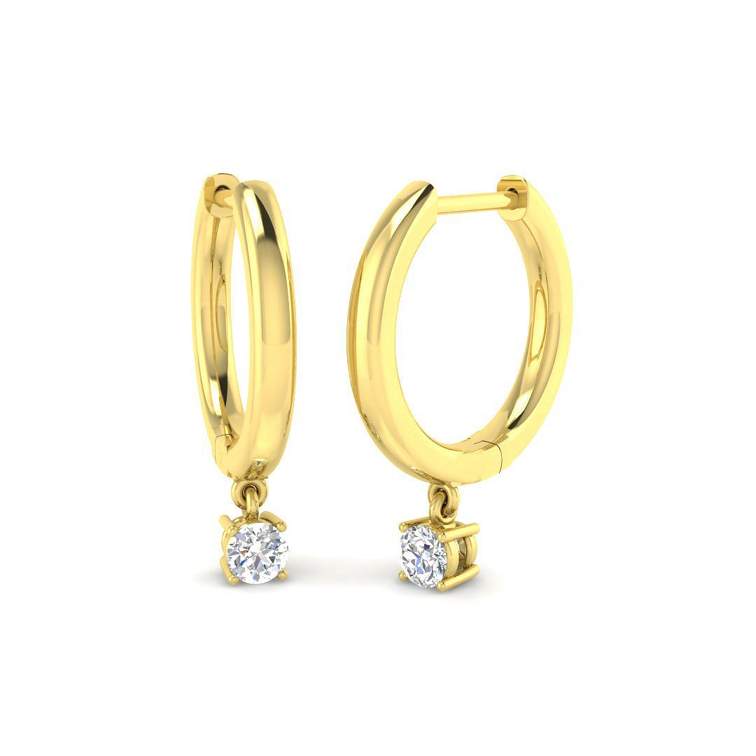 Drop & Trilogy Diamond Ring 0.13ct–0.34ct – SE6063 – 18k Yellow Gold