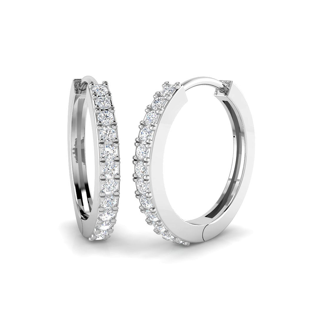 Hoops Diamond Ring 0.22ct – SE7140 – 18k White Gold