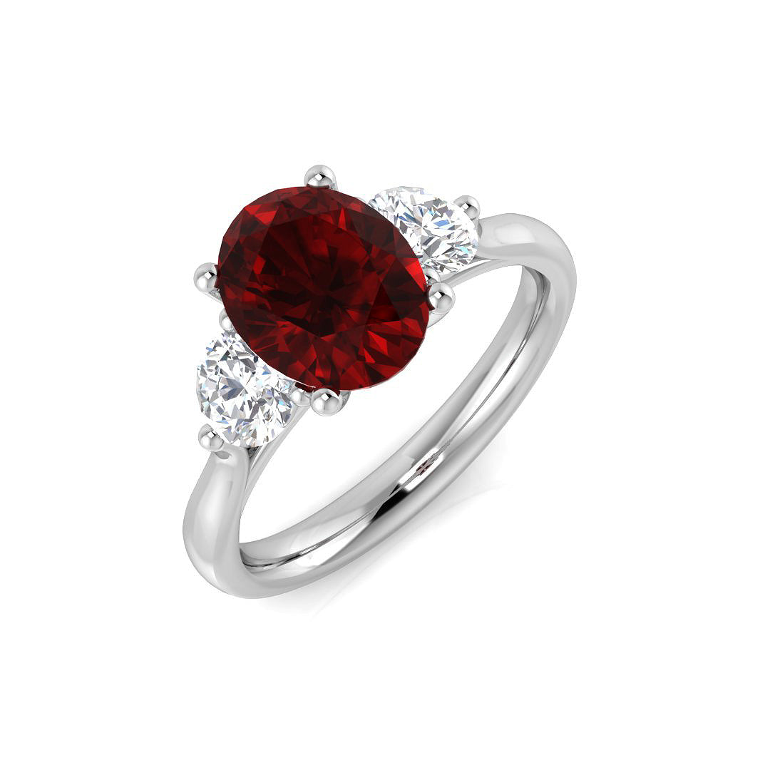 Ruby Diamond Ring 2.87ct – SR574~RY – 18k White Gold