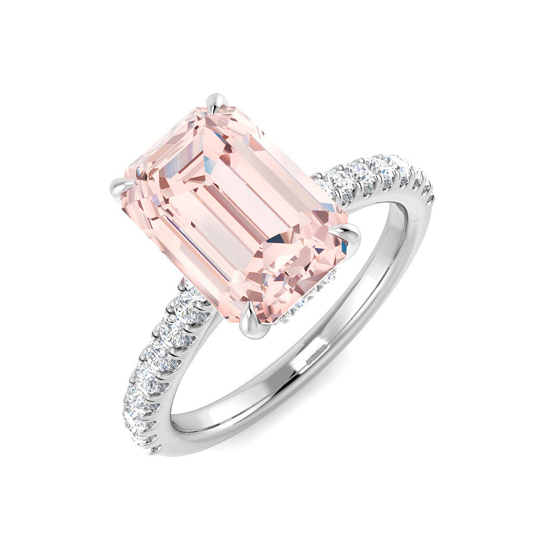 Engagement Lab-Grown Diamond Ring 4.05ct – SR7381~LGPINK – 18k White Gold