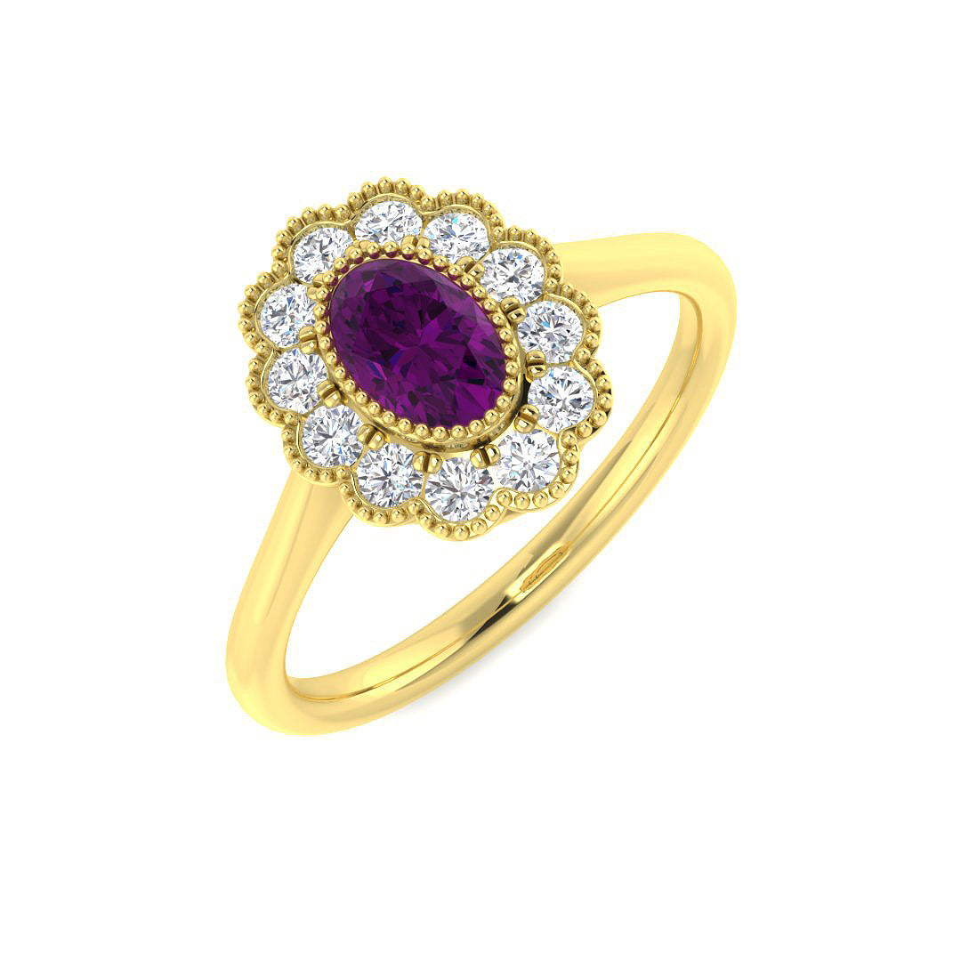 Vintage Diamond Ring 0.9ct – SR7486~PUR – 18k Yellow Gold