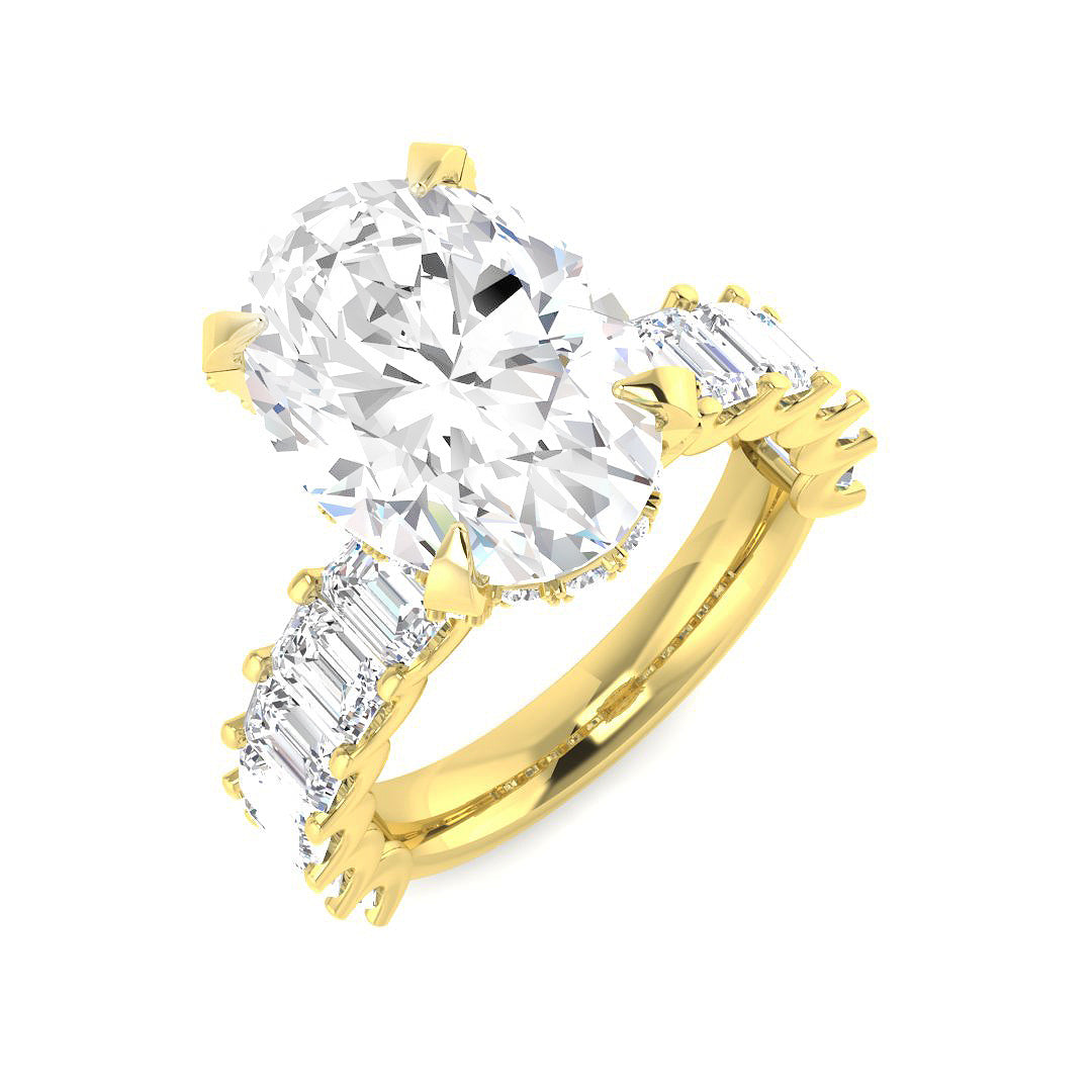 Engagement Lab-Grown Diamond Ring 8.19ct–11.86ct – SR6480 – 18k Yellow Gold