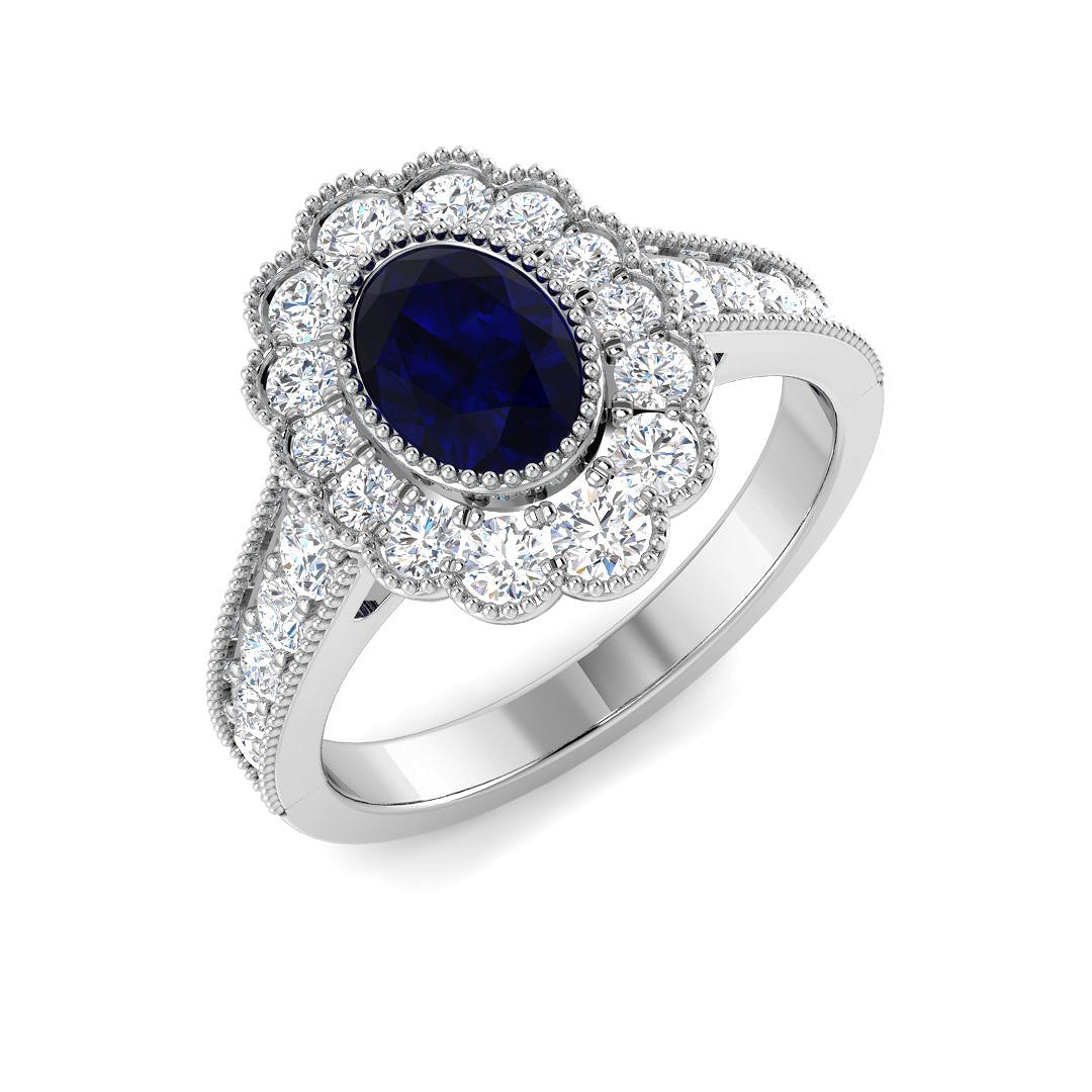 Vintage Diamond Ring 1.71ct–1.72ct – SR7469~BS – 18k White Gold