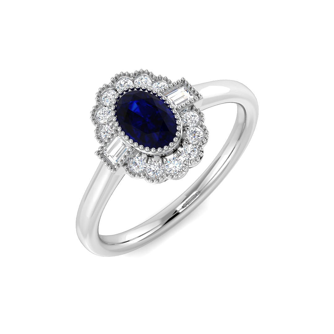 Vintage Diamond Ring 0.68ct – SR7492~BLU – 18k White Gold