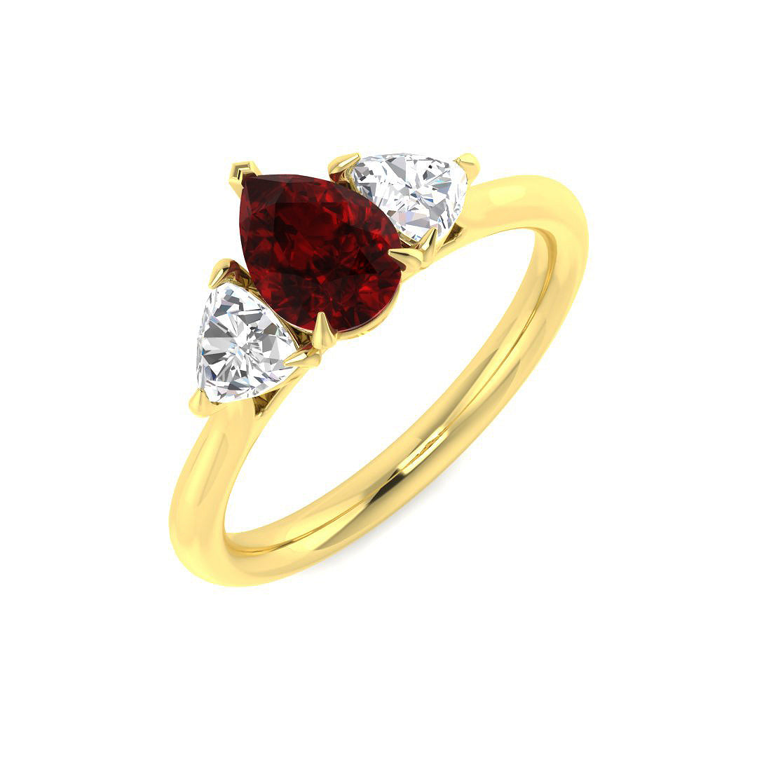 Ruby Diamond Ring 1.42ct – SR1661~RY – 18k Yellow Gold