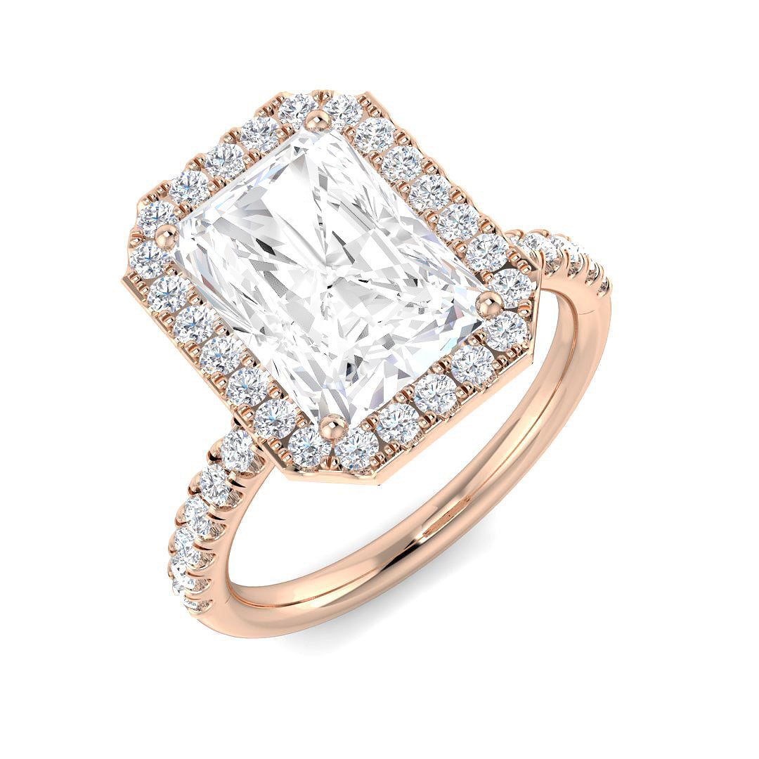 Halo Diamond Ring 0.98ct–5.71ct – SL9675 – 18k Rose Gold