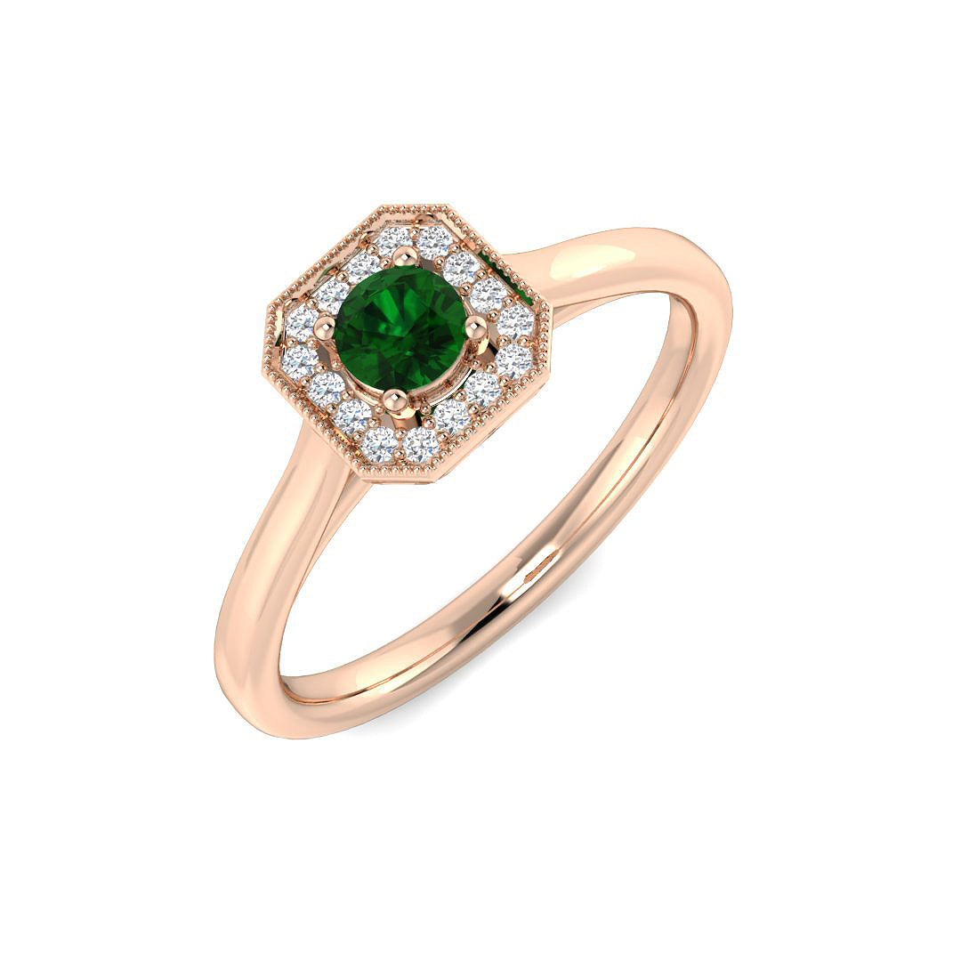 Vintage Diamond Ring 0.24ct – SR7978~EM – 18k Rose Gold