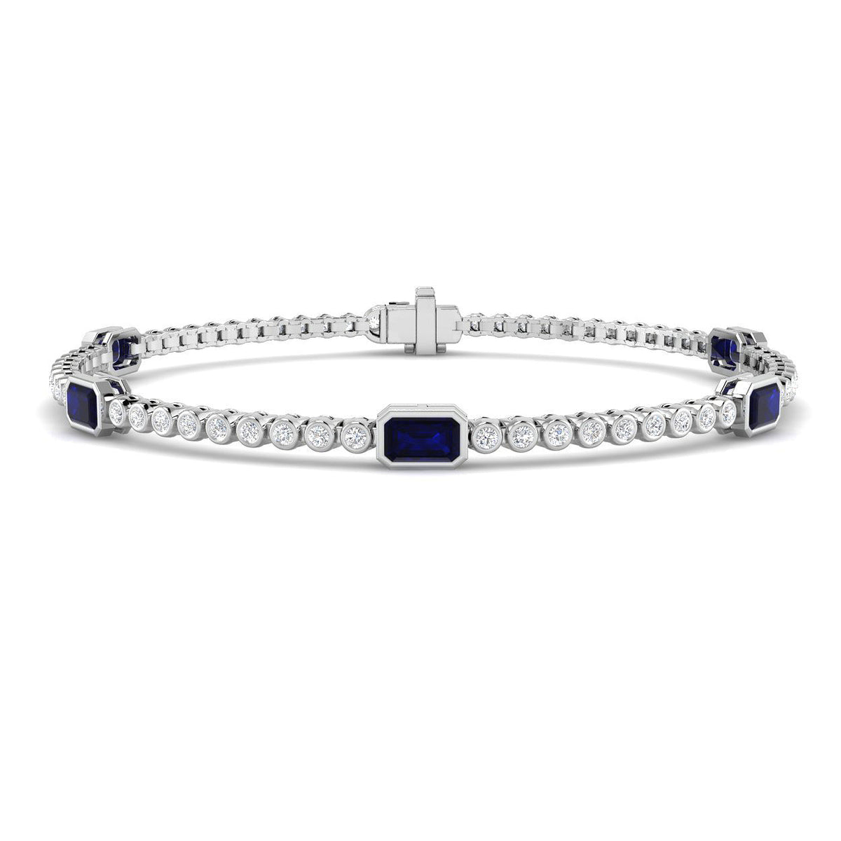 Blue Sapphire Diamond Ring 2.42ct – SB3072~BS – 18k White Gold