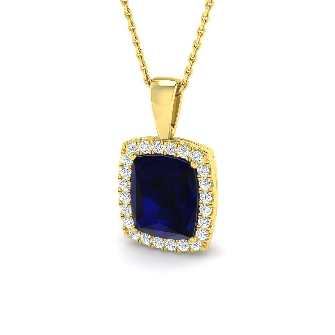 Blue Sapphire Diamond Ring 1.24ct–6.18ct – SP4285~BS – 18k Yellow Gold