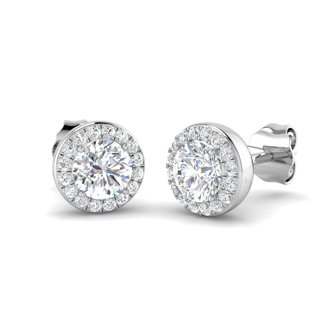 Halo Diamond Ring 1.21ct – SE4775-5.0MM – 18k White Gold