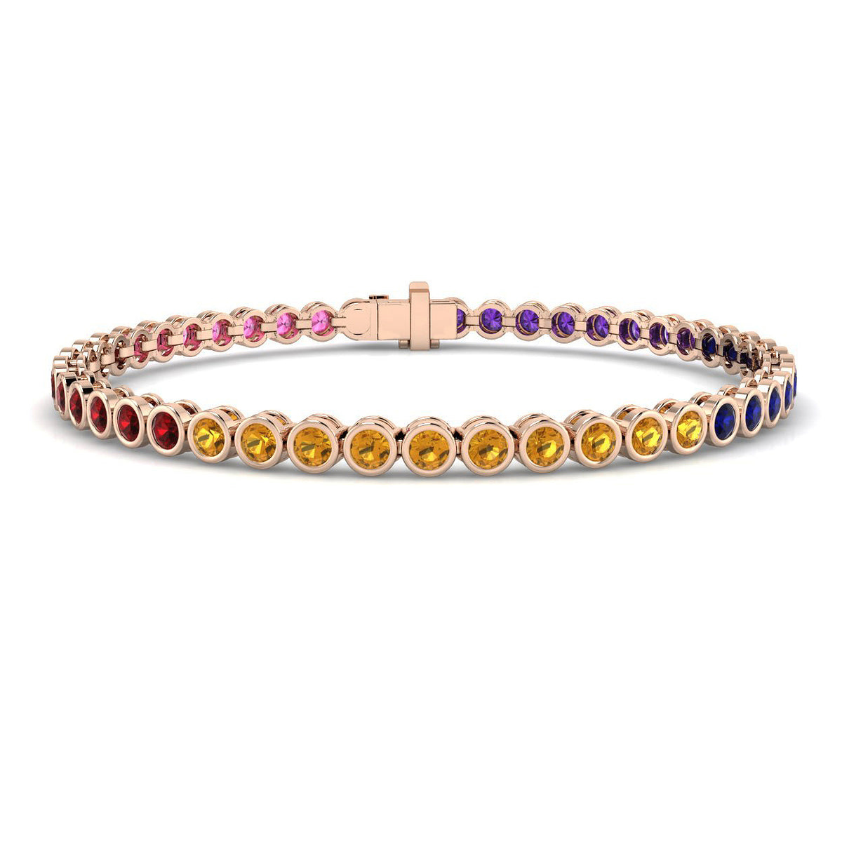 Multi Sapphire Diamond Ring 4.87ct – SB3045~MS – 18k Rose Gold