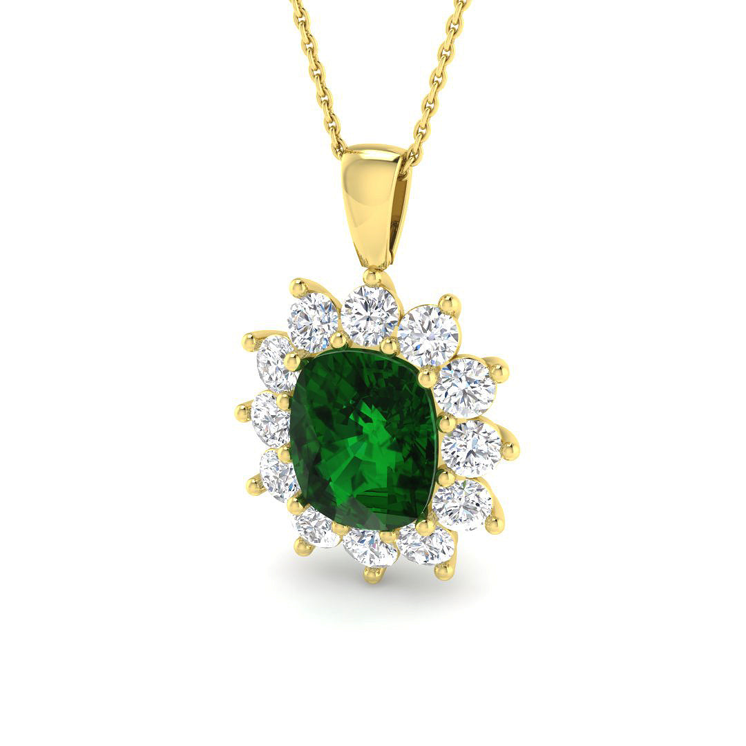Emerald Lab-Grown Diamond Ring 3.01ct–5.49ct – SP6664~EM – 18k Yellow Gold