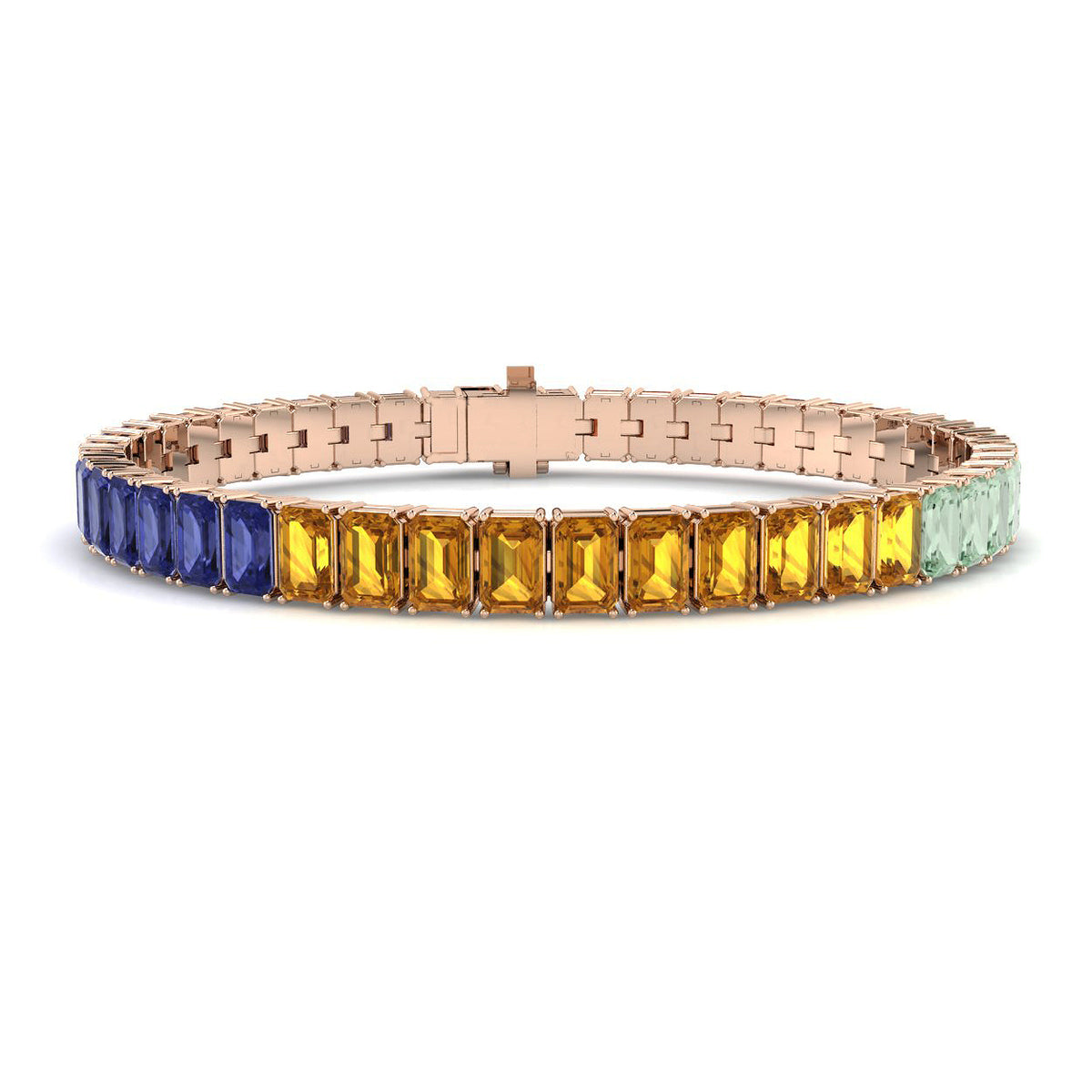 Multi Sapphire Diamond Ring 16.12ct – SB3043~MS – 18k Rose Gold