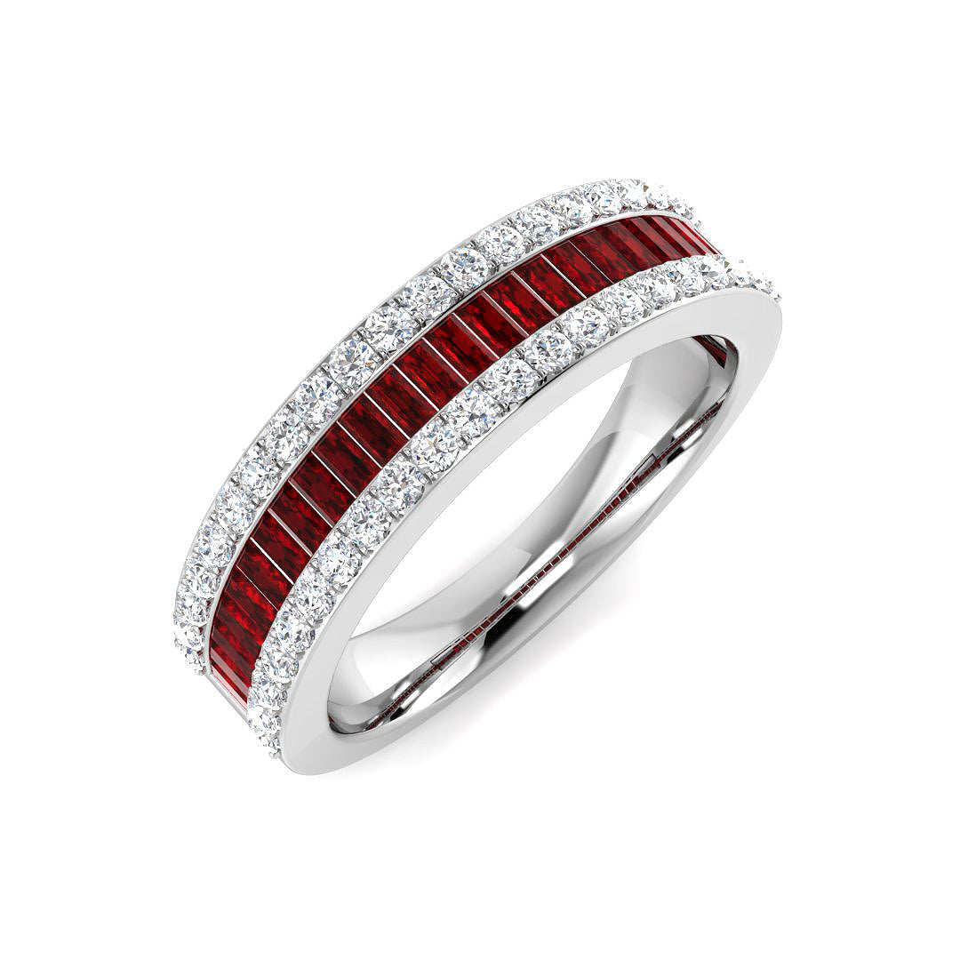 Ruby Diamond Ring 1.3ct – SL8784~RY – 18k White Gold