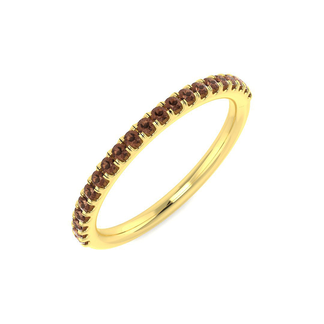 Half Eternity Diamond Ring 0.27ct – SR7957~BRN – 18k Yellow Gold