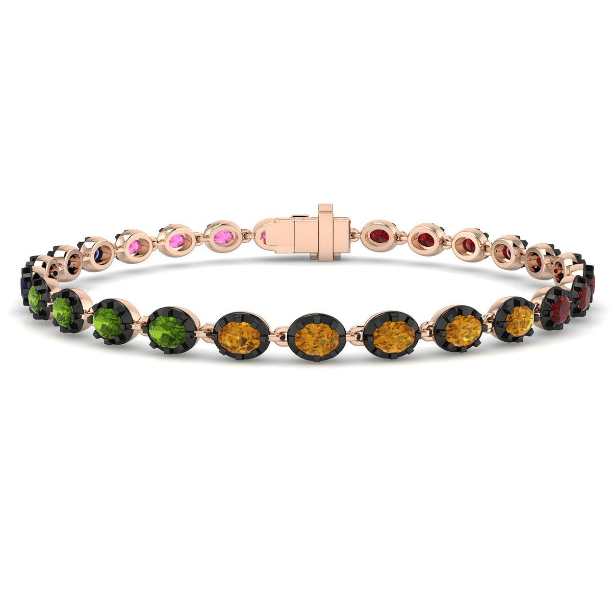 Multi Sapphire Diamond Ring 5.93ct – SB3102~MS – 18k Rose Gold
