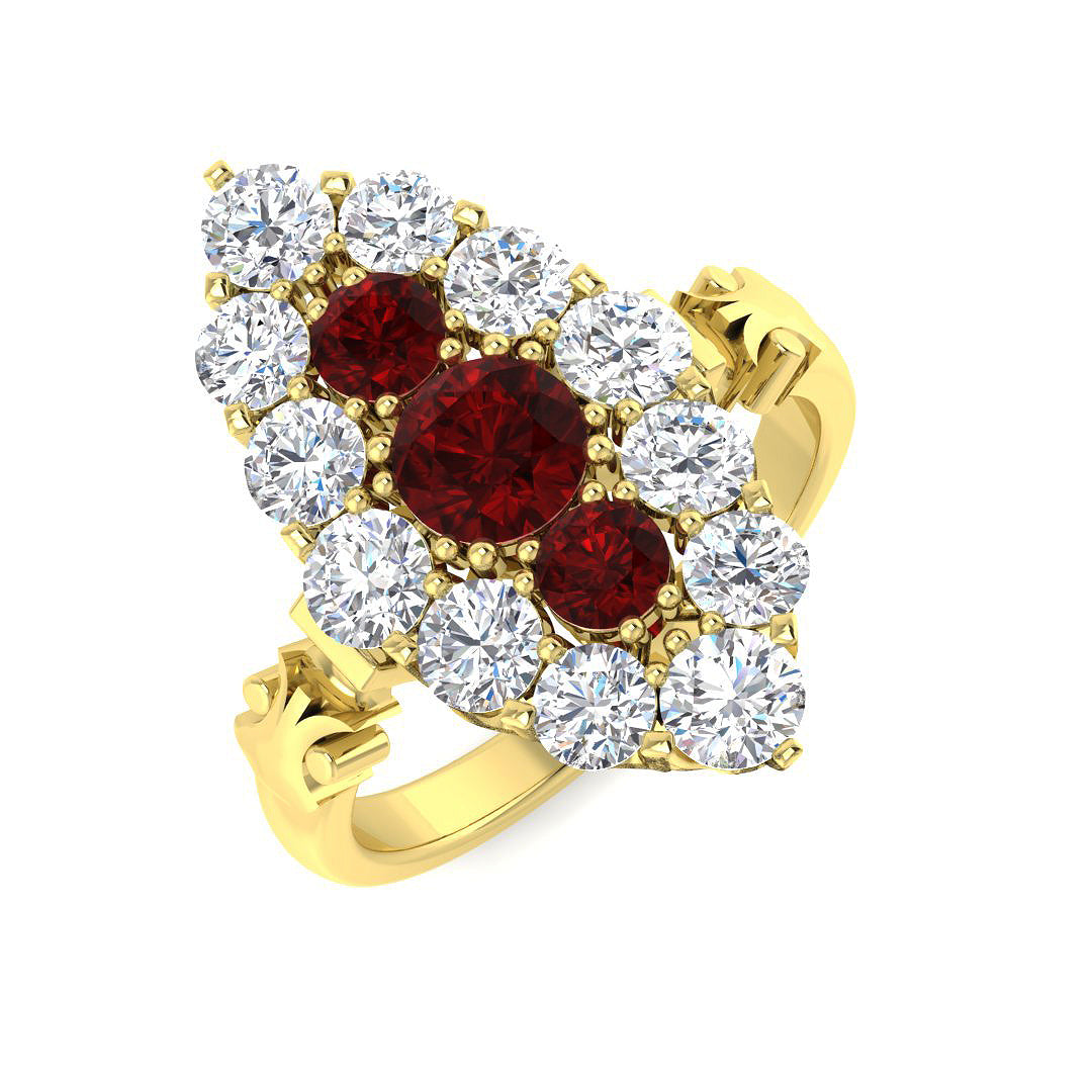 Ruby Diamond Ring 2.32ct – SR7715~RY – 9k Yellow Gold