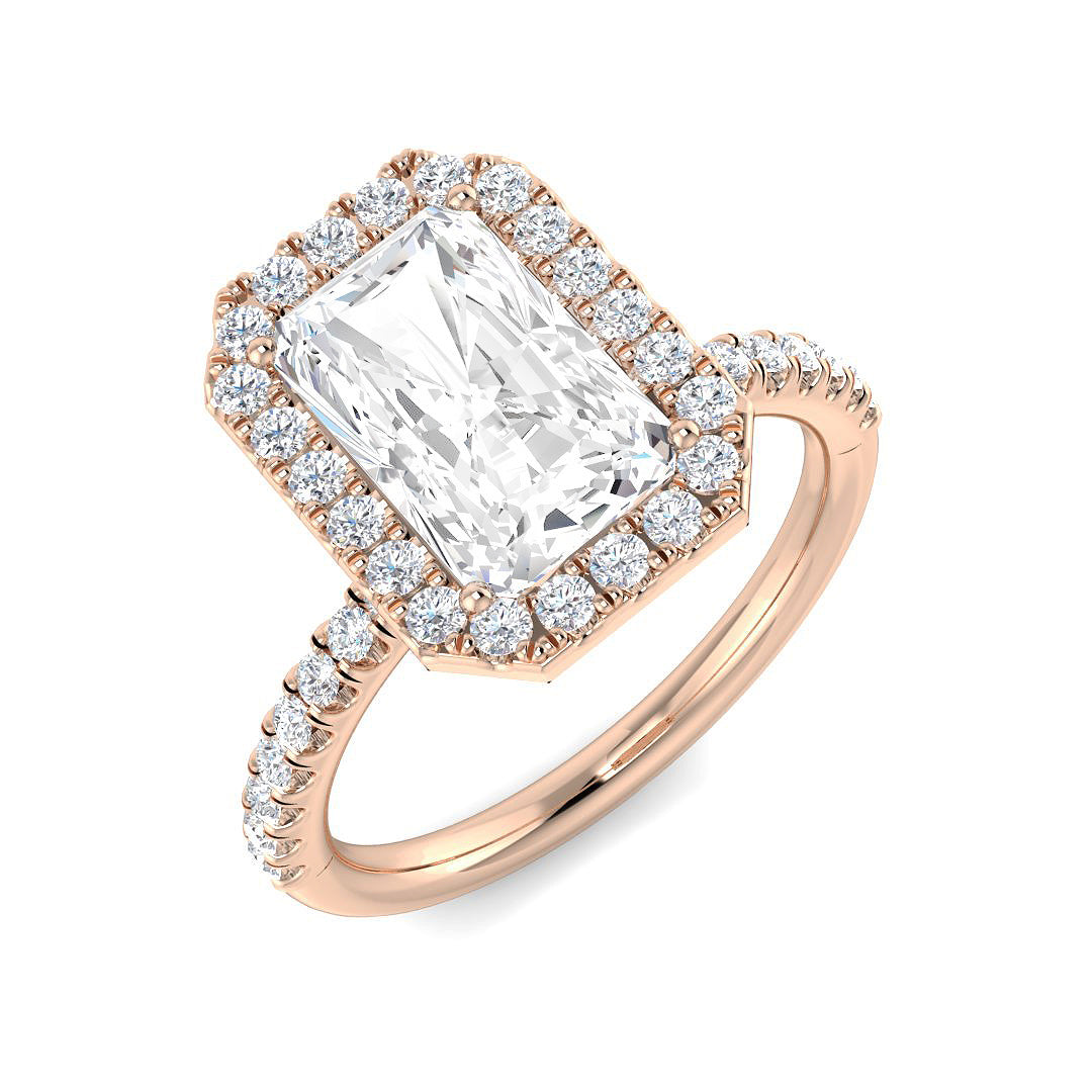 Halo Diamond Ring 0.98ct–5.71ct – SL9675 – 18k Rose Gold