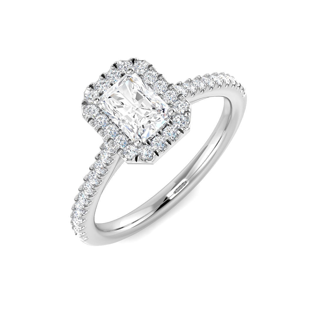Halo Diamond Ring 0.98ct–5.71ct – SL9675 – 18k White Gold