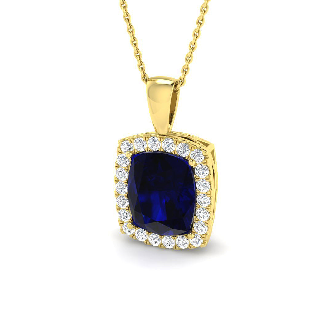 Blue Sapphire Diamond Ring 1.24ct–6.18ct – SP4285~BS – 18k Yellow Gold