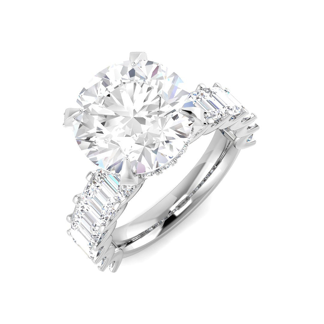 Engagement Lab-Grown Diamond Ring 8.47ct–8.56ct – SR6470 – 18k White Gold
