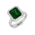 Emerald Lab-Grown Diamond Ring 3.94ct – SR455~COEM – 18k White Gold