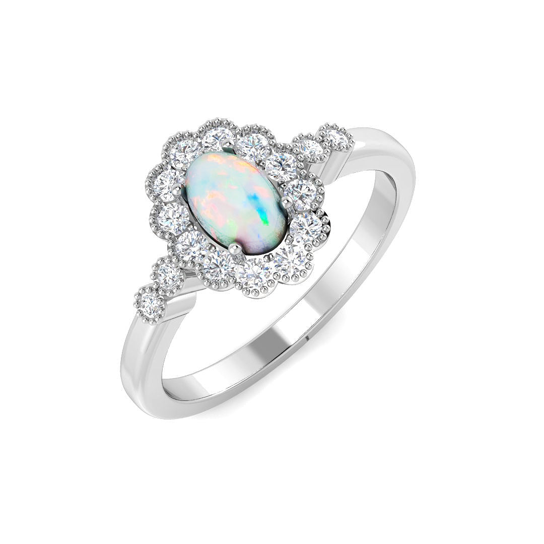 Vintage Diamond Ring 0.62ct – SR7495~OP – 18k White Gold