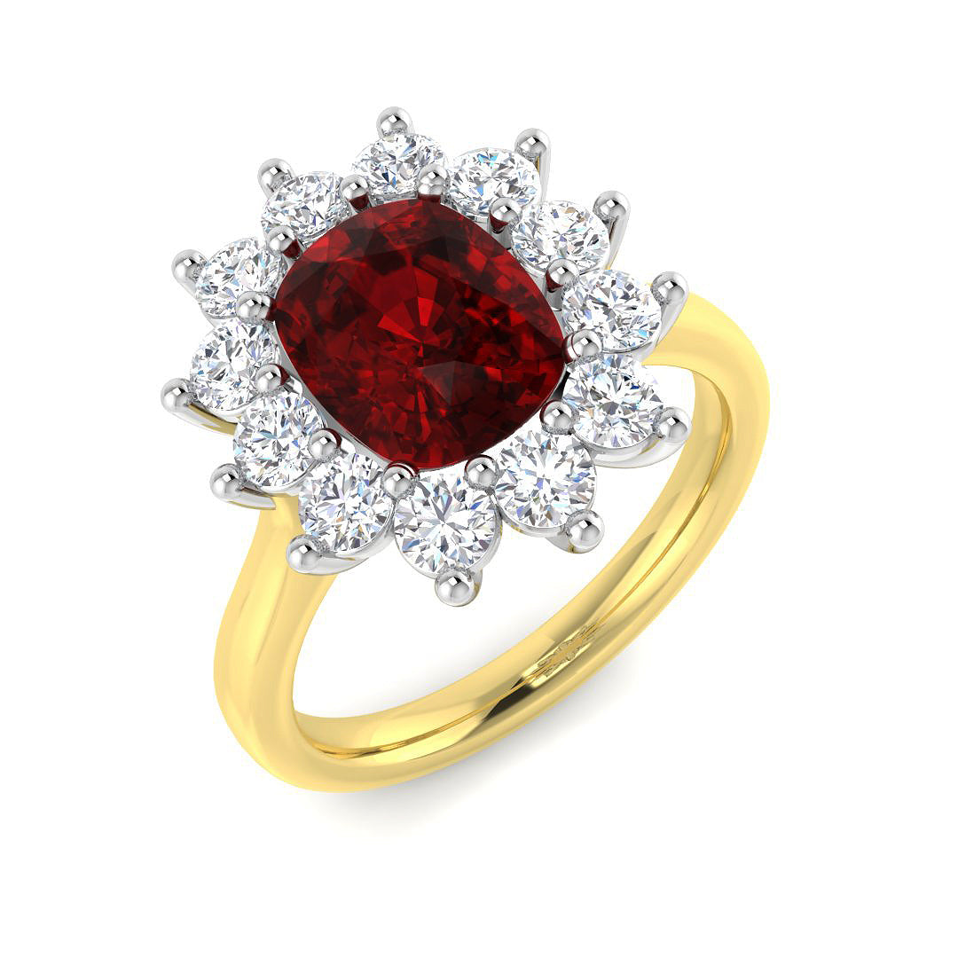 Cluster Diamond Ring 3.85ct–7.12ct – SL9378~RY – 18k Yellow Gold