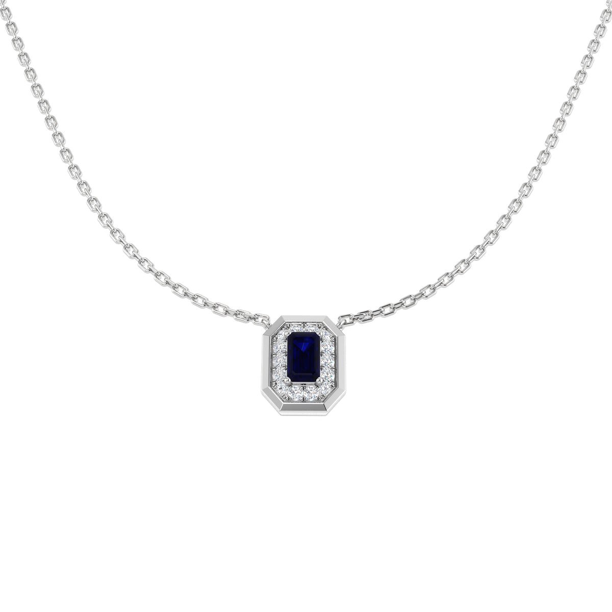 Blue Sapphire Diamond Ring 0.52ct – SN2144~BS – 18k White Gold