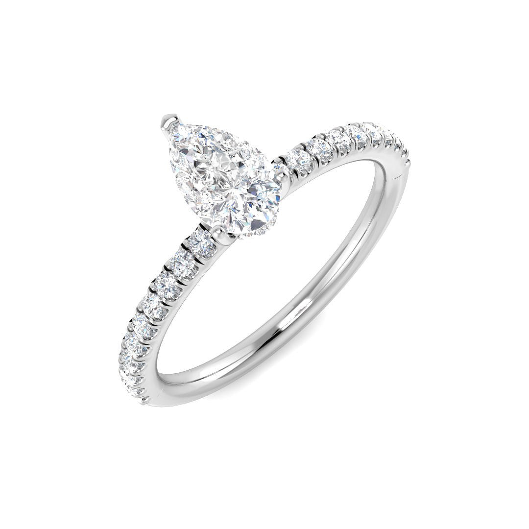 Engagement Diamond Ring 0.74ct – SR7890 – 18k White Gold