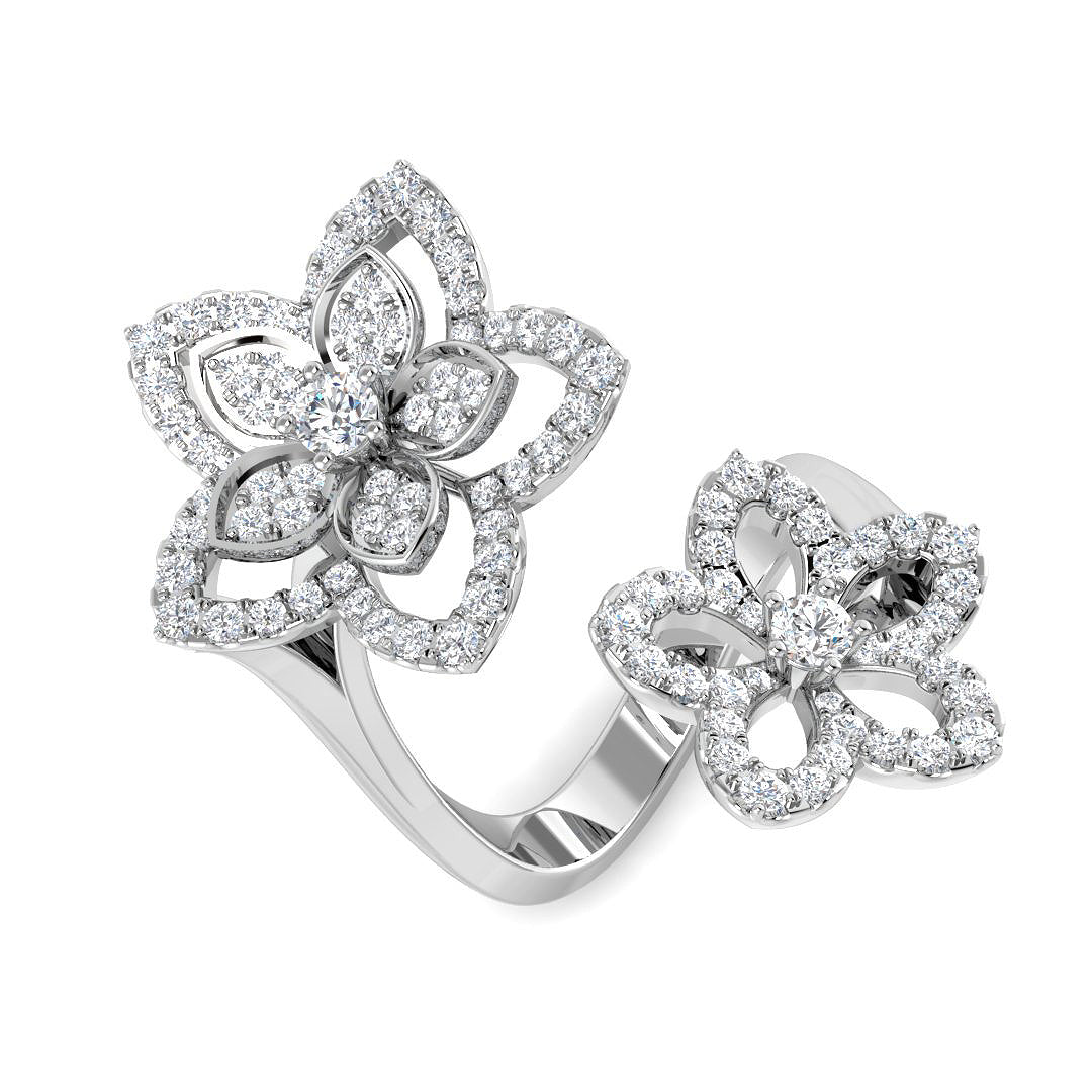 Fancy Diamond Ring 0.82ct – SR7404 – 18k White Gold