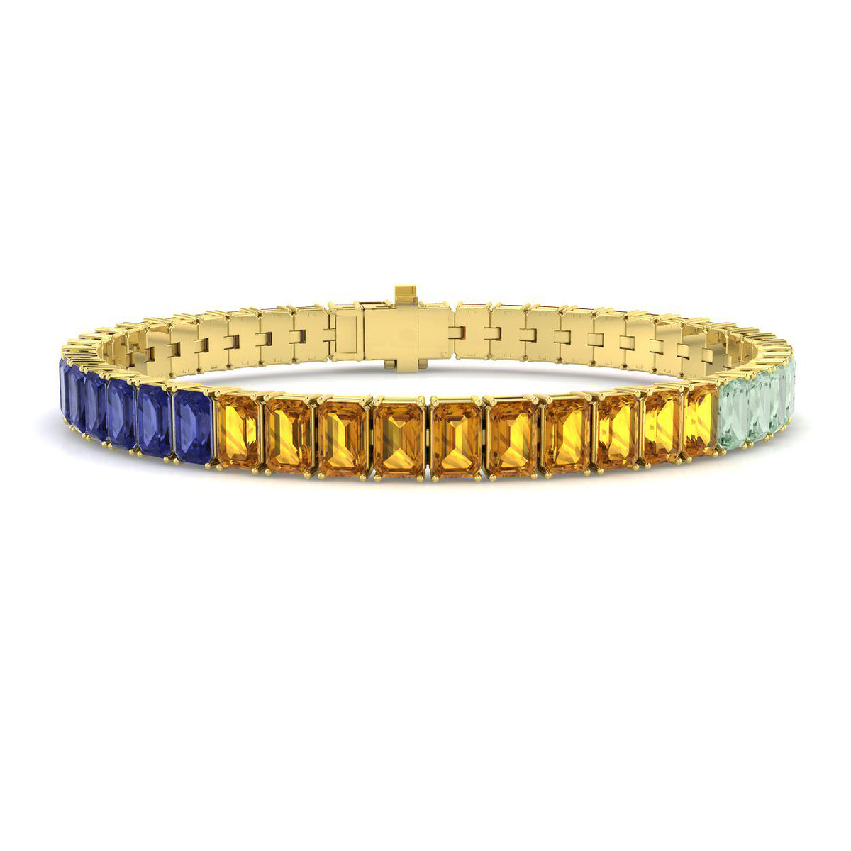 Multi Sapphire Diamond Ring 16.12ct – SB3043~MS – 18k Yellow Gold