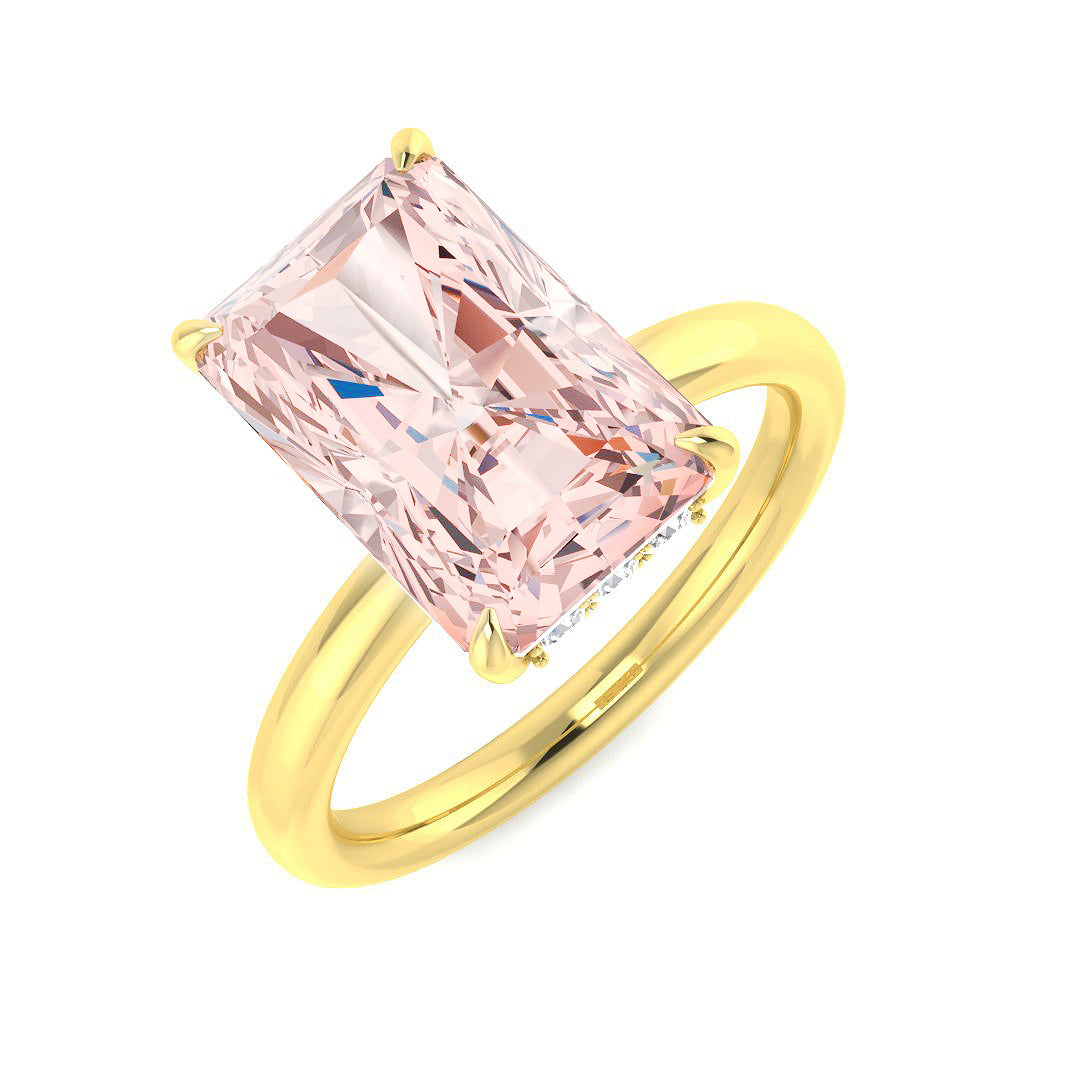 Engagement Lab-Grown Diamond Ring 3.59ct–4.33ct – SR7862~LGPINK – 18k Yellow Gold