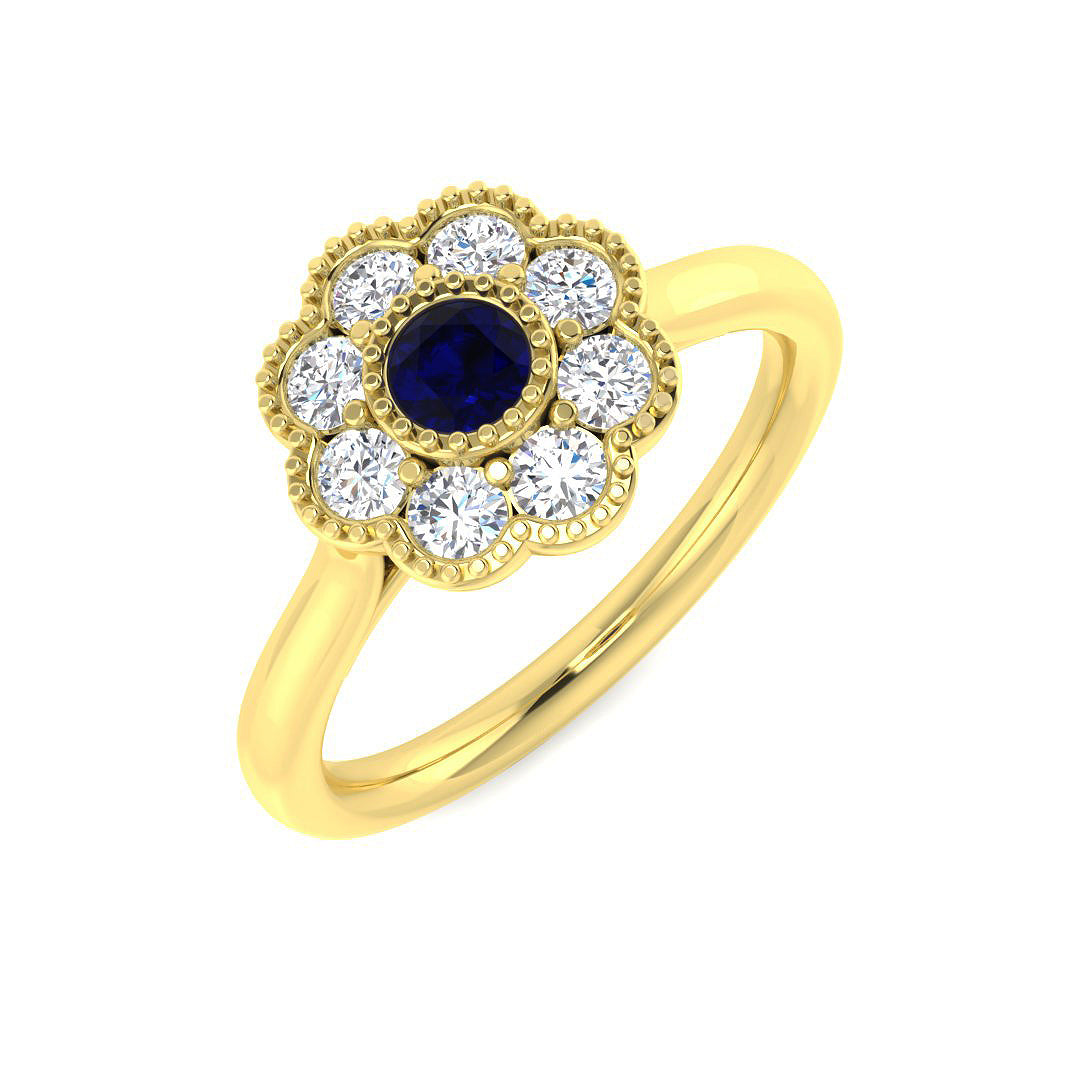 Vintage Diamond Ring 0.66ct – BJR0396~BS – 18k Yellow Gold