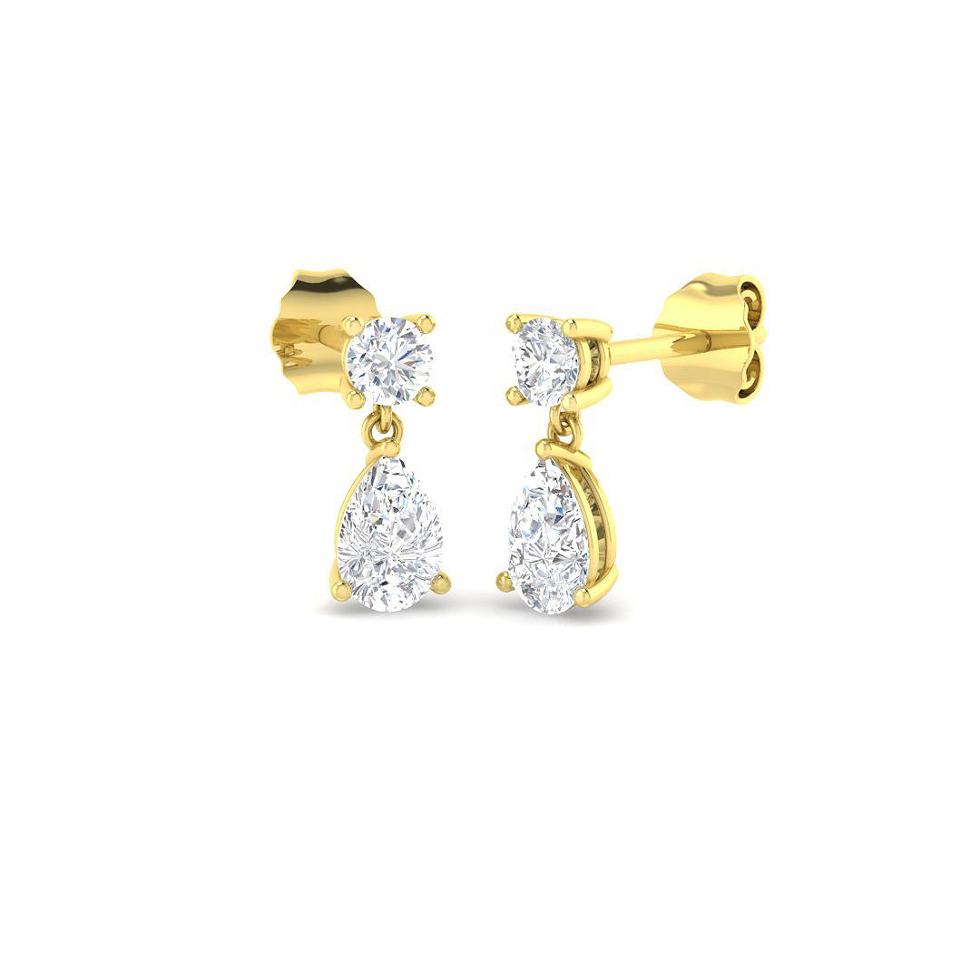 Drop & Trilogy Diamond Ring 1.06ct–4.04ct – SE7458 – 18k Yellow Gold