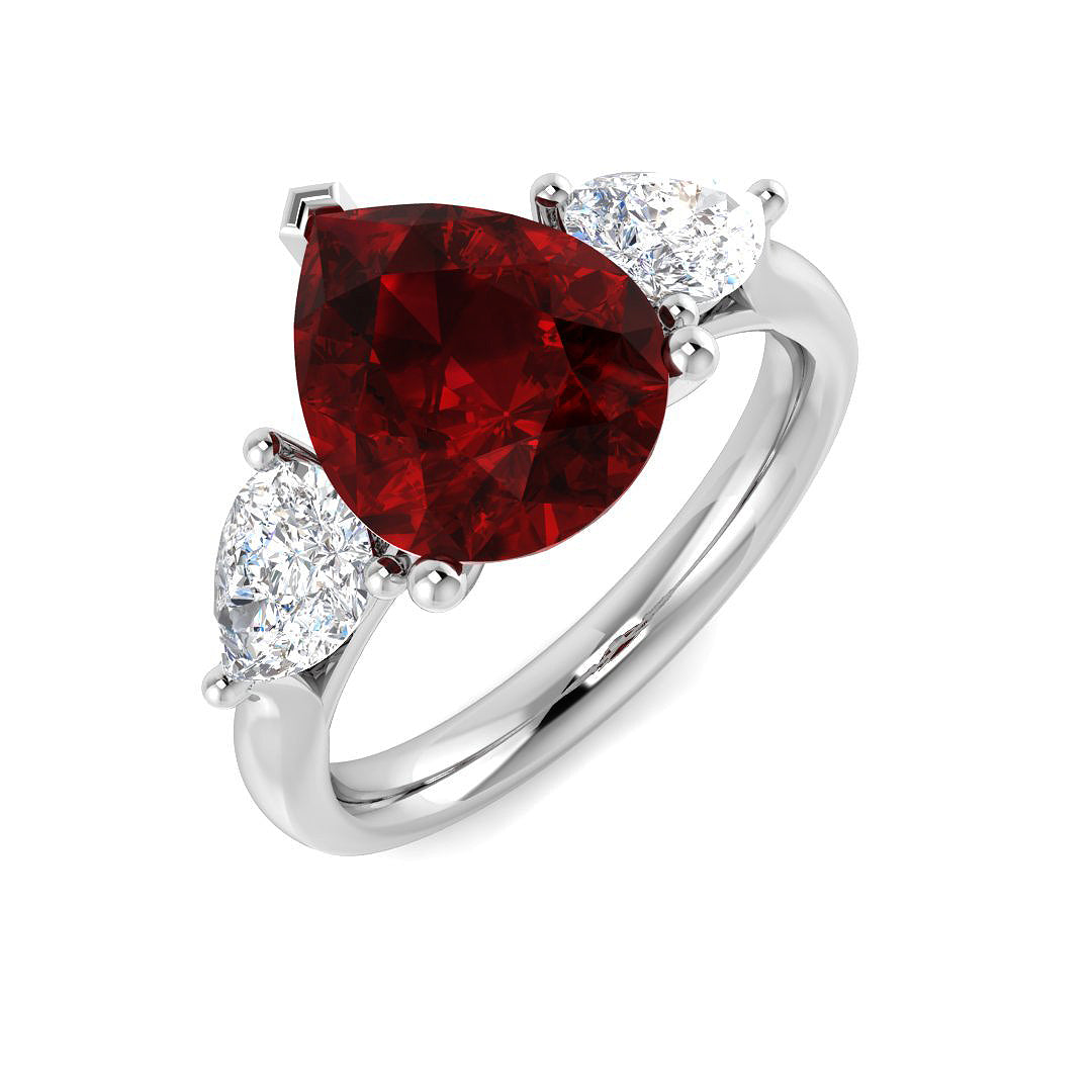Ruby Diamond Ring 2.79ct – SR447~RY – 18k White Gold