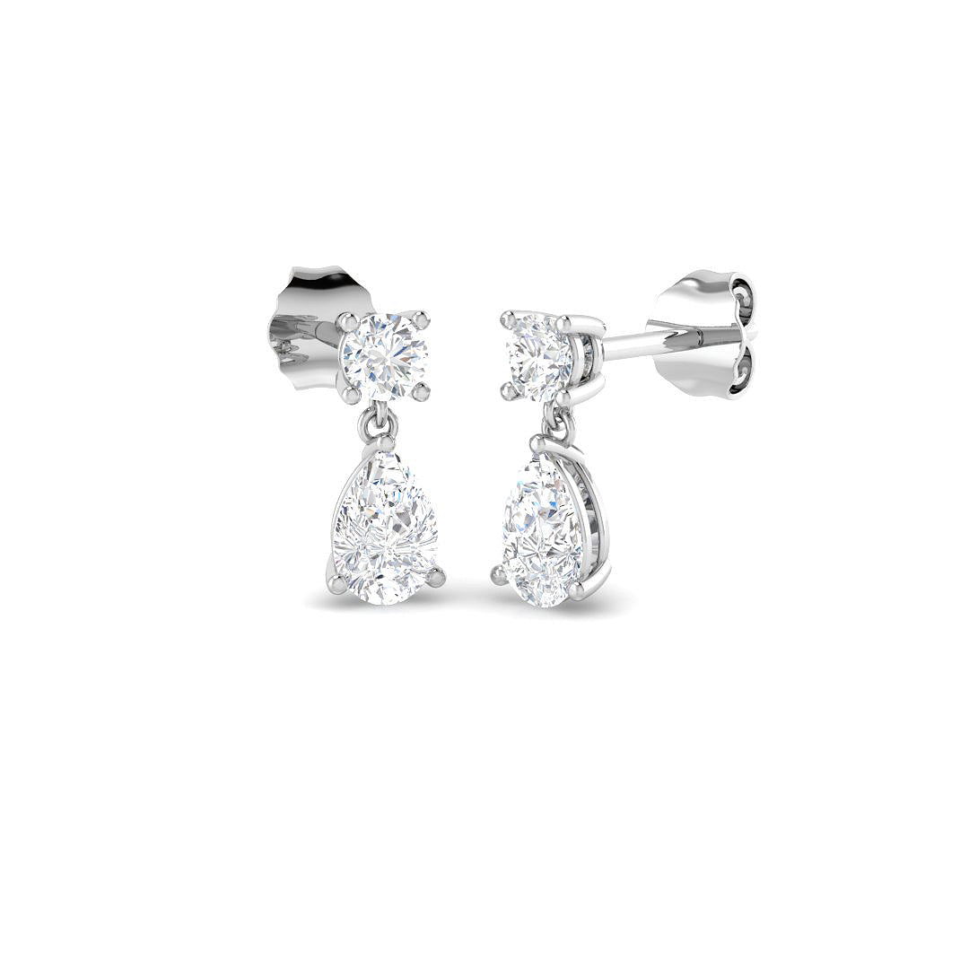 Drop & Trilogy Diamond Ring 1.06ct–4.04ct – SE7458 – 18k White Gold