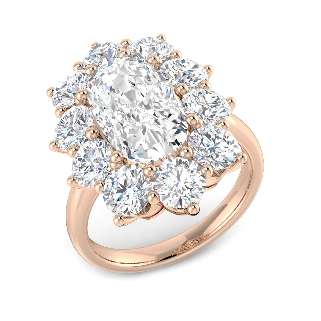 Cluster Lab-Grown Diamond Ring 1.93ct–6.13ct – SR6959 – 18k Rose Gold