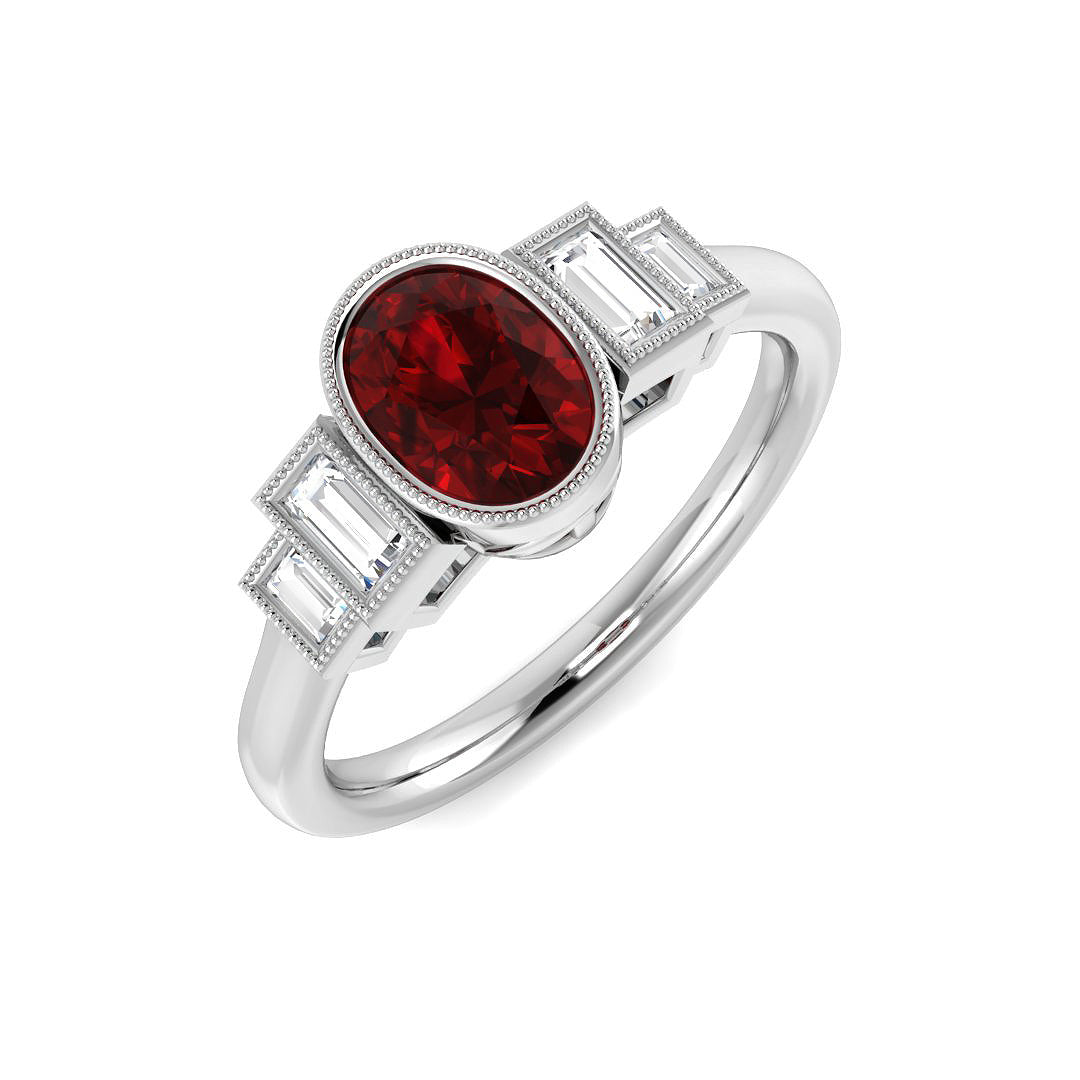 Ruby Diamond Ring 1.31ct – SR6996~RY – 18k White Gold