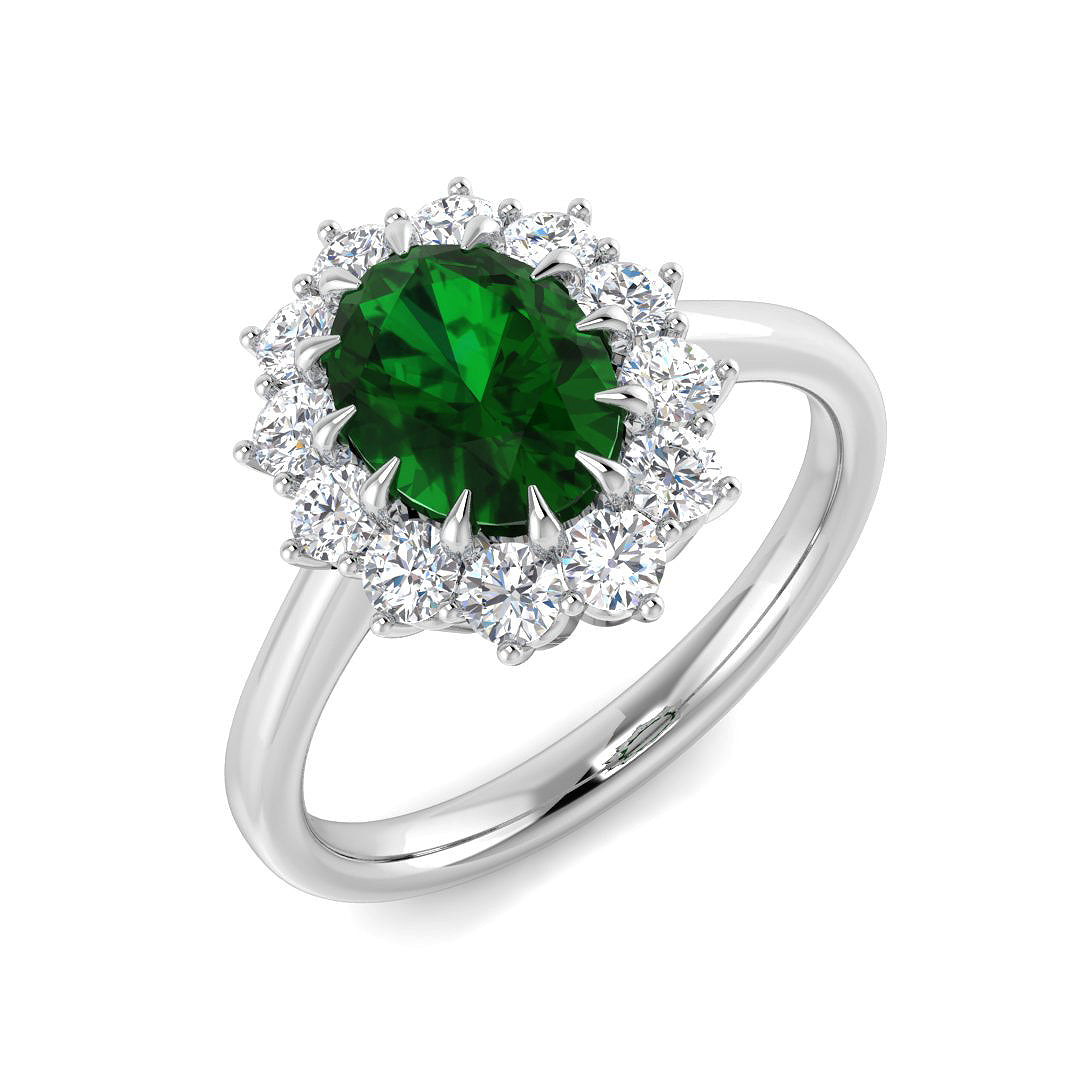 Cluster Diamond Ring 1.53ct–1.7ct – SR6955~EM – 18k White Gold