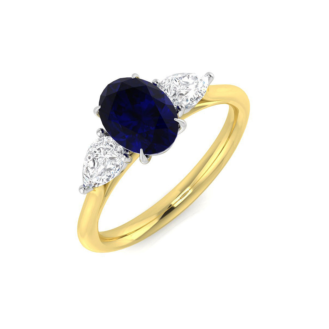 Three Stone Diamond Ring 1.55ct–1.56ct – SR3188~BS – 18k Yellow Gold
