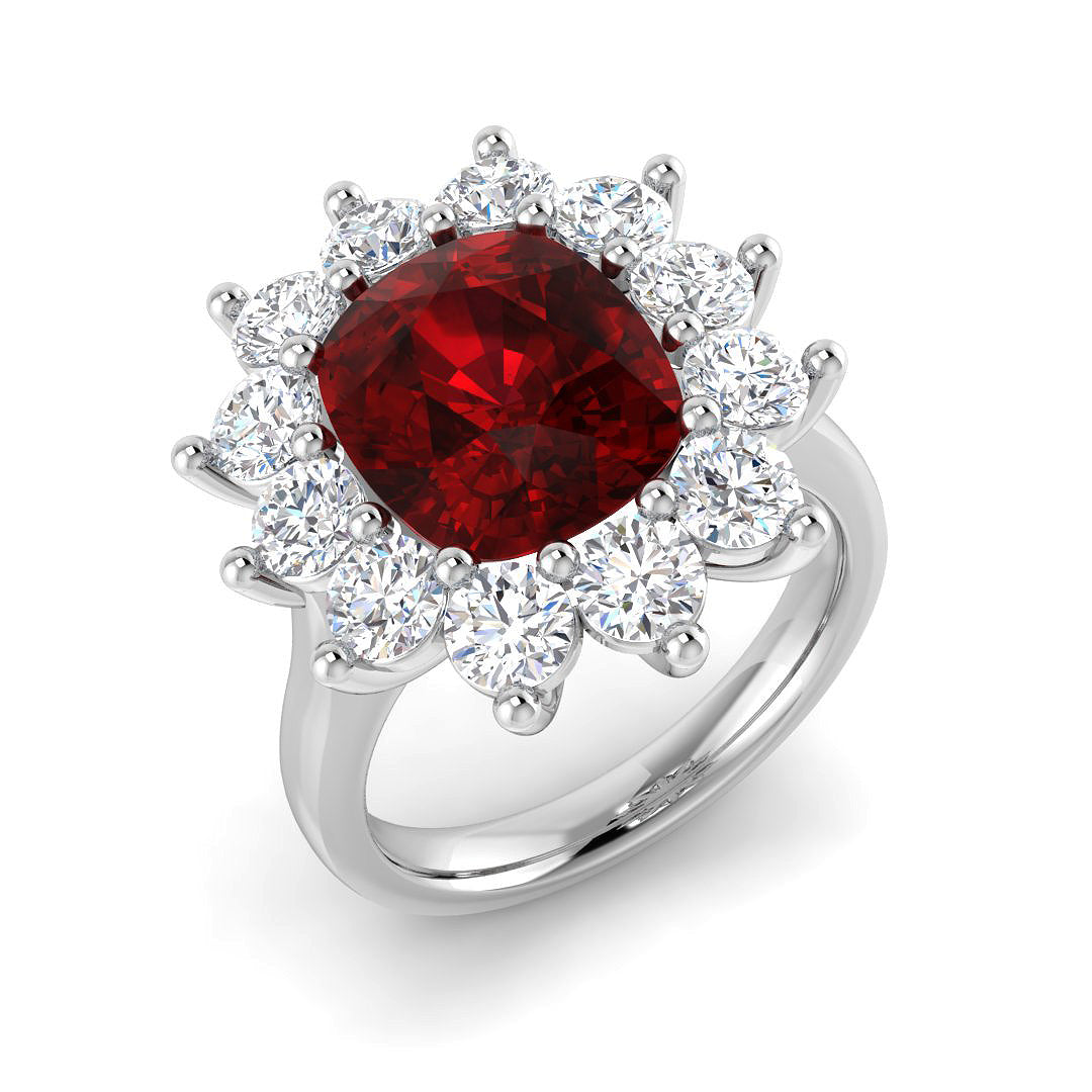 Cluster Diamond Ring 3.85ct–7.12ct – SL9378~RY – 18k White Gold