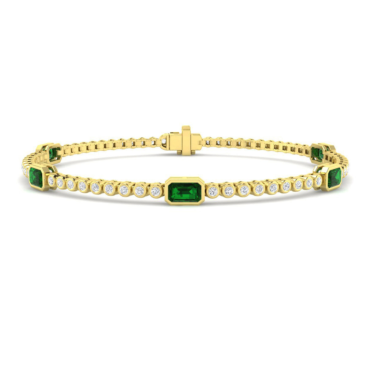Emerald Diamond Ring 1.84ct – SB3072~EM – 18k Yellow Gold