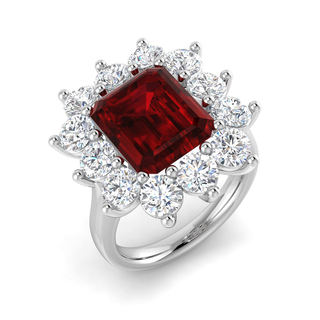 Cluster Diamond Ring 3.25ct–9.02ct – SL9774~RY – 18k White Gold