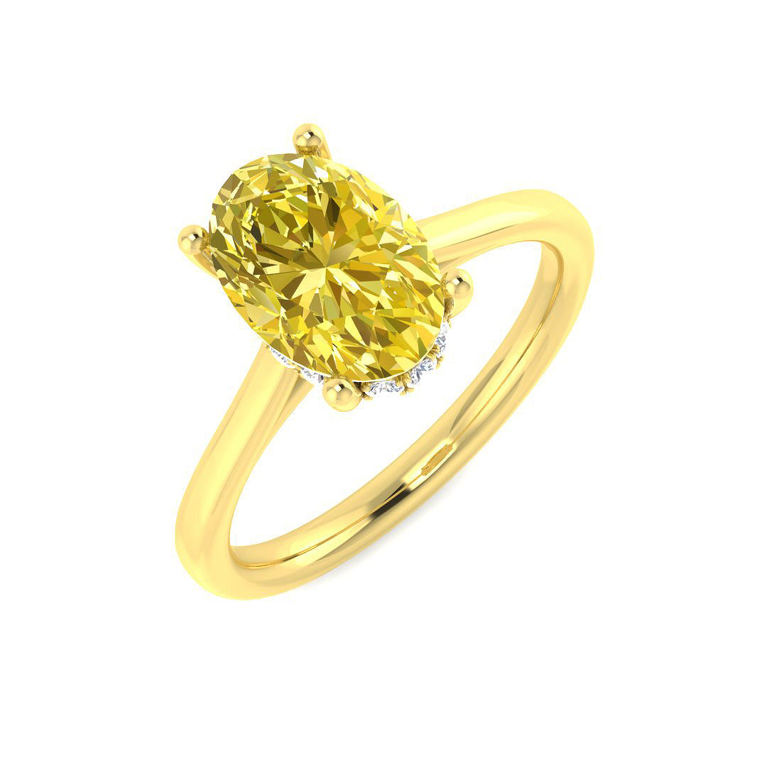 Engagement Lab-Grown Diamond Ring 2.24ct–4.2ct – SR7646~LGYD – 18k Yellow Gold