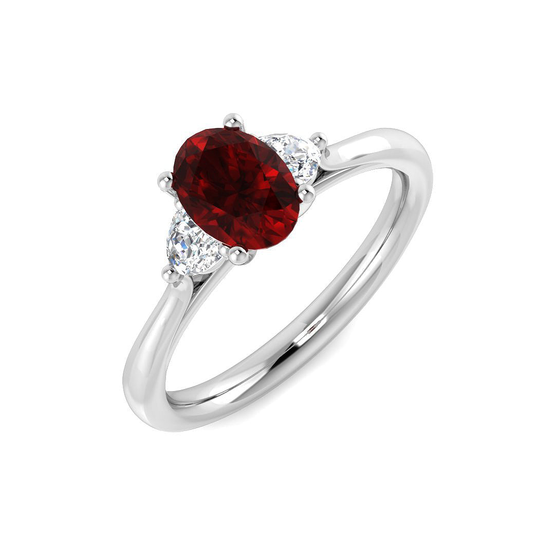Ruby Diamond Ring 0.88ct – SR1162~RY – 18k White Gold