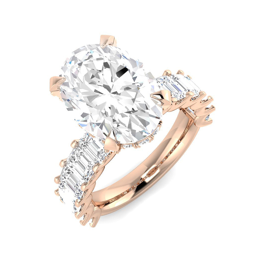 Engagement Lab-Grown Diamond Ring 8.19ct–11.86ct – SR6480 – 18k Rose Gold