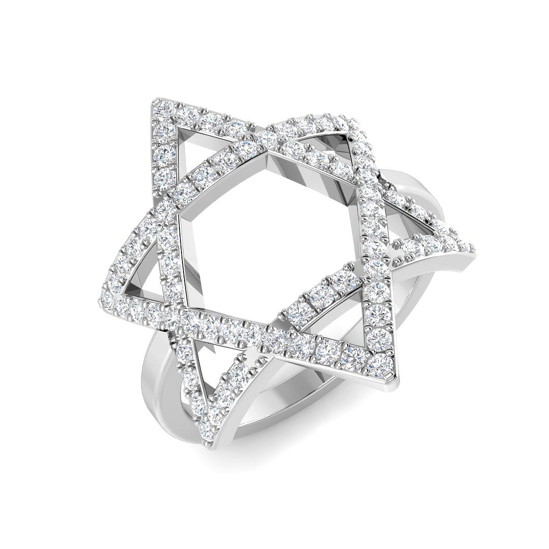 Fancy Diamond Ring 0.75ct – SR6238 – 18k White Gold